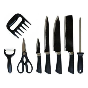 Imagem de Kit 8 Peças Faca Inox Churrasco Cozinha Profissional Premium - 2W, Pre