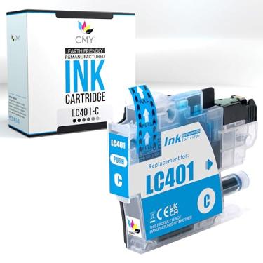 Imagem de CMYi LC401 Cartucho de tinta de substituição ciano para impressoras Brother DCP-J1800DW, MFC-J1010DW, J1012DW, J1170DW, J1800DW