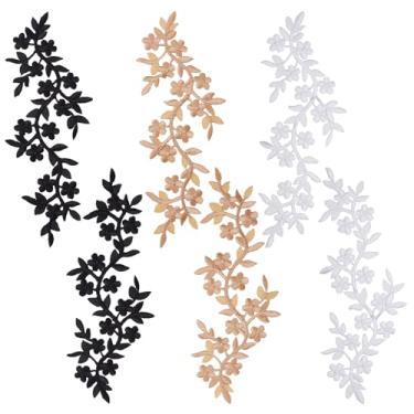 Imagem de letsinstyle 6 peças, 3 cores, apliques de renda bordados florais de ameixa, enfeites de vestidos para cortina, travesseiro, roupas, costura e decoração