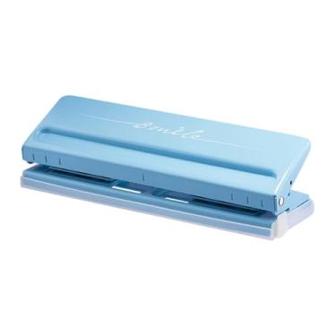 Imagem de MotiveTech Perfurador de Papel com 6 Furos para Uso Doméstico, no Escritório e na Escola - Material para Diários, Encadernação, Planejadores DIY e Uso Pessoal, Azul