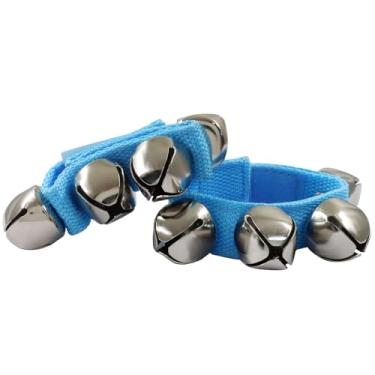 Imagem de Auvotuis 2 peças de gatilhos ajustáveis de sinos de pulso de mão, sinos de tornozelo de pandeiro musical, instrumentos musicais para lembrancinhas de festa, decoração, educação, dança, performance de