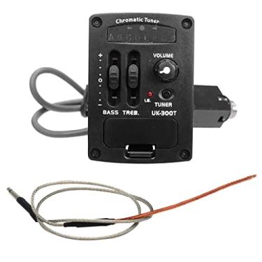 Imagem de barenx Pré-amplificador piezoelétrico 2 bandas ukulele guitarra ukulele acessórios UK-3000T - preto, 68 cm