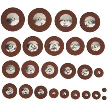 Imagem de Chiffonade Conjunto de 25 almofadas de couro para saxofone tenor - kit de substituição de almofadas de saxofone tenor com 13 tamanhos de 9 mm a 52 mm