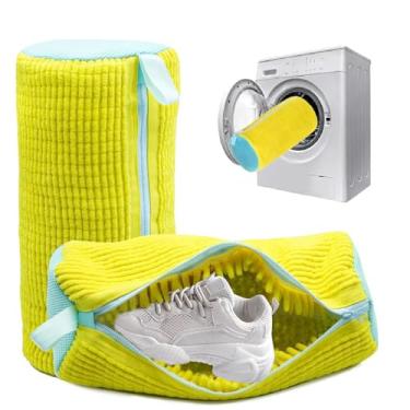 Imagem de Bolsa para máquina de lavar sapato: bolsa de sapatos de lavanderia para lavadora e secadora - 2 peças bolsa reutilizável de limpeza de sapatos para tênis, kit de limpeza sem manchas (2 peças)