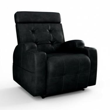 Imagem de Poltrona Do Papai Reclinável Elétrica Com Usb e Porta Copos Cherokee (Corino Preto)