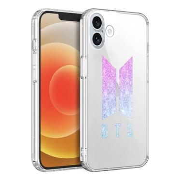 Imagem de WWDIYHOUSE Capa compatível com iPhone 17, capa transparente de TPU macio à prova de choque e design exclusivo para homens/mulheres/meninas/meninos (Fashion-BTS-9)