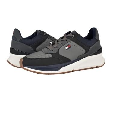 Imagem de Tommy Hilfiger Tênis masculino World, Preto/Cinza Multi, 45