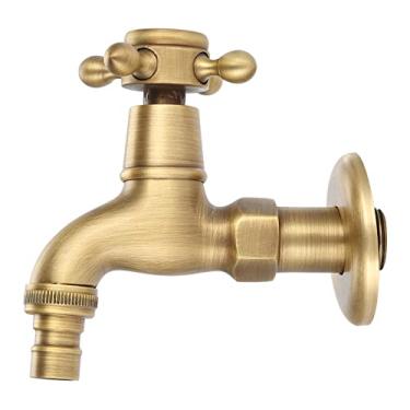 Imagem de Mingzhe Torneira Vintage de Latão Sólido Com Alça única para Máquina de Lavar Roupa Torneira de água Montada na Parede para Casa Banheiro (torneira da máquina de lavar roupa curta)