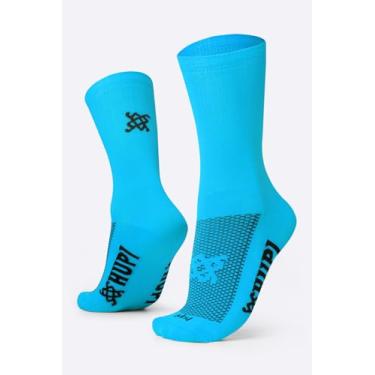 Imagem de Meia HUPI Lisa Azul 1 Par Cano Médio Corrida Bike, Cor: Azul, Tamanho único 36-42