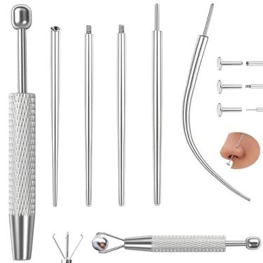 Imagem de SLVIEKAE 12G 14G 16G 18G 20G Piercing afunilado com ferramenta de agarrar bola afunilada para orelha nariz lábio joia de mudança de lábio, G, Aço inoxidável, Sem Pedra Preciosa
