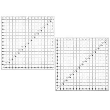 Imagem de Tellegloww 2 réguas quadradas para acolchoamento, 40,6 cm x 40,6 cm, acrílico antiderrapante para costura e artesanato faça você mesmo, ferramentas de corte de tecido