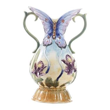 Imagem de Fenteer Vaso decorativo de cerâmica para, estilo vintage, para sala de estar, entrada, cozinha, presente, prateleira, vaso de flores, Style a