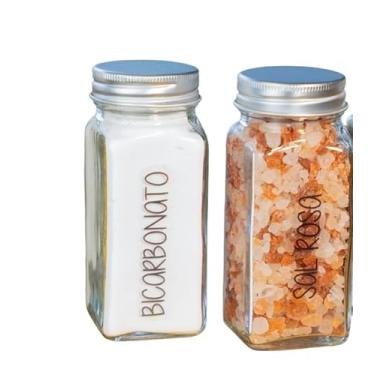 Imagem de Conjunto De Frascos De Vidro Para Condimentos Com Tampas HerméTicas De Bambu E Etiquetas Para Especiarias — Frascos Para Condimentos(3,Prata)