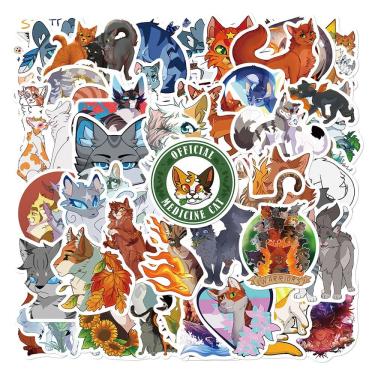 Imagem de Adesivos Warriors Cats, vinil impermeável, 52 unidades para laptop