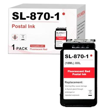Imagem de KYUNSEN Cartucho de tinta vermelha fluorescente de alta capacidade SL-870-1 XXL compatível com SL870-1 Substituição para as máquinas postais de correio PB N e w SendPro (CSD1) 1 pacote (18 ml)