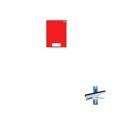 Imagem de Kit Caderno Brochura Capa Dura PEPPER Vermelho 80 Folhas + Caneta Esferográfica Spiro 0.7mm + Grampeador Alicate HP45