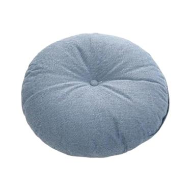 Imagem de IEUDNS Almofada de chão, tapete confortável, estilo japonês, multifuncional, redondo, almofada de chão, assento para cadeira, sofá, escritório, Azul Profundo