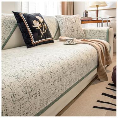 Imagem de SPXMQSS Capas de sofá para sofá, capa de sofá de chenille universal antiderrapante em forma de L para sala de estar 110 x 110 cm