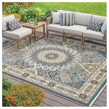 Imagem de SPXMQSS Tapetes externos para jardim, resistentes ao desgaste, antiderrapantes, grandes, para uso externo, fácil de limpar para varanda, deck, varanda, jardim, piquenique A 80 x 120 cm