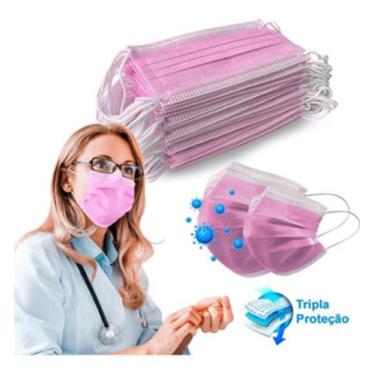 Imagem de Máscara Descartável Rosa (50 unidades) - ALM