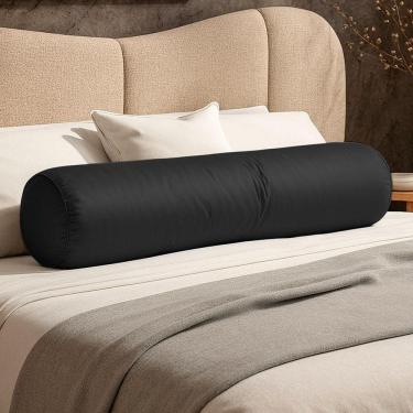 Imagem de Almofada Travesseiro Bastão Tubo Rolo Dot 140cm Macia Veludo Preto - Desk Design