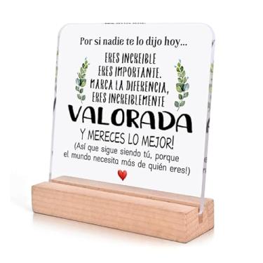Imagem de Placas e placas decorativas de acrílico inspiradoras, placa de mesa encantadora com design de citações motivacionais, presente ideal para colegas de trabalho, amigos, pedidos