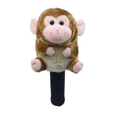 Imagem de YIJU Capa protetora de pelúcia para taco de golfe, acessório divertido e a arranhões, ideal para presentear homens e mulheres, Macaco Motorista