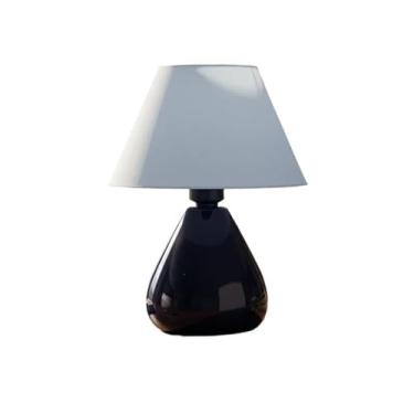 Imagem de Abajur Luminária de Cerâmica com Cúpula Modelo Gota para Cozinha, Sala de Jantar, Quarto e Corredor(Preto Brilhante)