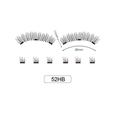 Imagem de ZJchao Kit de Cílios Postiços Magnéticos Conjunto de Cílios Reutilizáveis ​​3D Com 6 Pequenos Cachos e Pinças para Aparência Material de Seda de Alta Temperatura Cor Preta (Como mostrado)