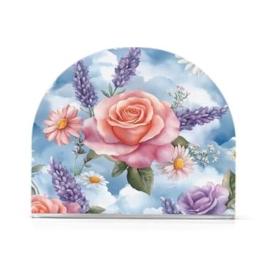 Imagem de STAYTOP Porta-guardanapos, lindos porta-guardanapos de rosas para mesas cozinha restaurante decoração de casa, suporte decorativo moderno para guardanapos de coquetel de papel de jantar