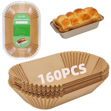 Imagem de Forros de forma de pão, 160 peças de forros de forma de pão para assar 23 x 12,7 cm, forros de pergaminho, papel pergaminho descartável antiaderente para formas de pão