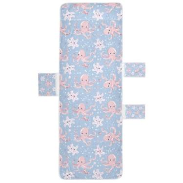 Imagem de STAYTOP Linda capa de toalha de polvo, capa macia para espreguiçadeira, capas de cadeira de praia com bolsos para jardim, pátio, pátio, banhos de sol, gramado, 215 x 76 cm