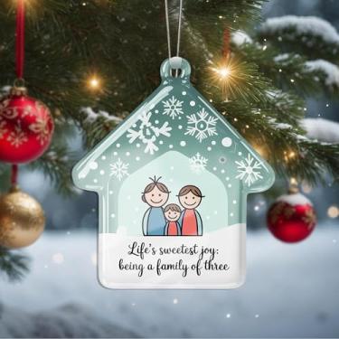 Imagem de Enfeites de Natal para pendurar em cristal para família, enfeites de árvore de Natal feitos à mão, decoração de carro e casa - presente de Natal, decoração de artesanato em acrílico, ideias de troca