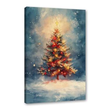 Imagem de Impressão de pôster de arte de parede retrô de Natal Papai Noel alce paisagem de inverno imagens de Natal para bar em casa pub cozinha café loja decoração de férias (SKU3,12 x 40,6 cm = (30 x 40 cm