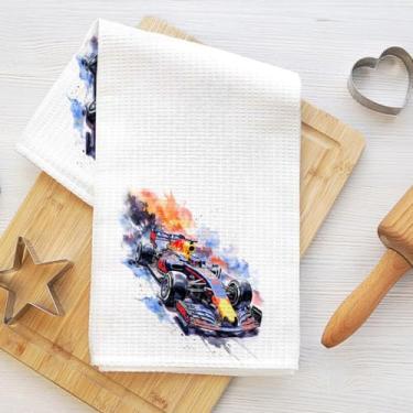 Imagem de Toalhas de cozinha de carro de corrida dinâmicas, pano de microfibra de secagem rápida, panos de prato para secagem de cozinha reutilizáveis bar panos de prato de mão decoração para banheiro