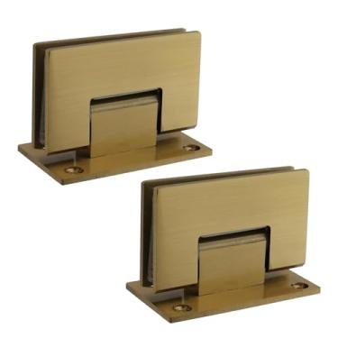 Imagem de Oedema 2 peças de dobradiças de vidro de 90 graus para porta de chuveiro de aço inoxidável resistente, peça de reposição para peças de reposição para vidro de 90 a 1/5.1 cm, dourado