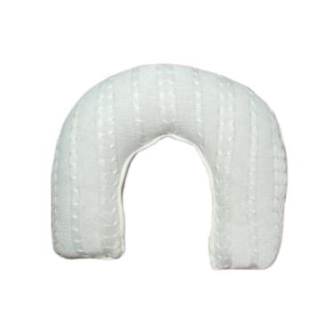 Imagem de Almofada de Amamentação em Tricot com Zíper, Formato U Anatômico, Fibra Siliconada, 37x45x13cm (Cor Off White)