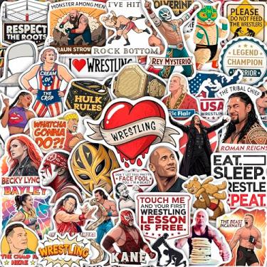 Imagem de Pacote com 100 adesivos de luta livre – Decalques de vinil de lutador, garrafa de água, laptop – Adesivos de lutador à prova d'água para scrapbooking