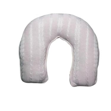 Imagem de Almofada de Amamentação em Tricot com Zíper, Formato U Anatômico, Fibra Siliconada, 37x45x13cm (Cor Rosa Bebê)