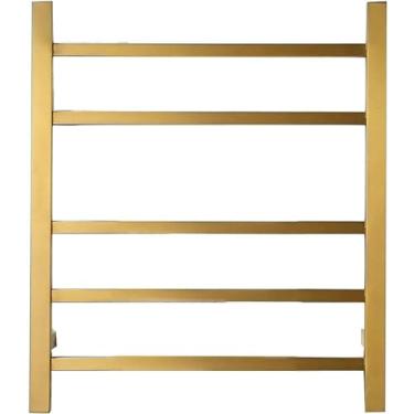 Imagem de Toalheiro aquecido reto, toalheiro elétrico aquecido, aquecedor de toalhas elétrico aquecedor de roupas aquecedor de parede livre aquecedor de toalhas de radiador dourado escovado interessante