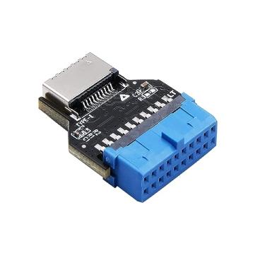 Imagem de NATEFEMIN Adaptador USB para placa-mãe, USB 3.0 placa frontal interna soquete chave-A tipo-E para conector USB 3.2 adaptador conversor tipo vertical, 19 pinos para 20 pinos