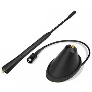 Imagem de 1 conjunto de 22,86 cm (9") de telhado de rádio chicote de rádio AM/FM antena + base de substituição para VW
