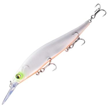 Imagem de Iscas de Jerkbait para Peixes Bass com Anzol Triplo Minnow Mergulho Médio Isca Pesca Artificial Dura Movimento Balanço Equipamento Ação Natação Realista Aparência Atraindo Predadores Ferramenta Essenc