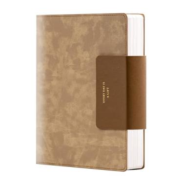 Imagem de MINICAGIE Lined Leather Journals for Writing A5 Journaling Notebooks with 100 GSM Thick Paper Journal Notebook for Men & Women with Buckle Closure,Work Travel Note Taking Diary, 5.7" x 8.3", Brown