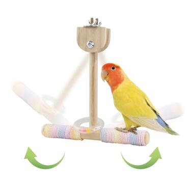 Imagem de WishLotus Brinquedo de balanço de pássaro, poleiros de giro simples para pequenos pássaros, descanso de treinamento engraçado, brinquedos de gaiola de pássaros para periquitos, calopsitas conures