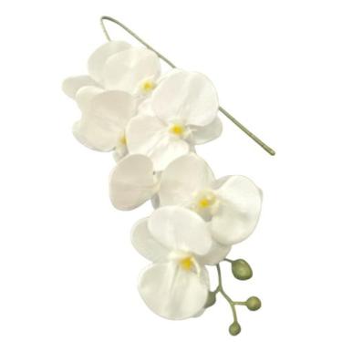 Imagem de Orquidea Artificial Branca Toque Real Realista G 7 flor 90CM - BKAZZA