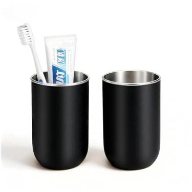 Imagem de Oasiteege Suporte de copo de escova de dentes de aço inoxidável 368 g, inquebrável reutilizável infantil copo copo copo e escova de dente organizador para chuveiro, conjunto de armazenamento de pasta