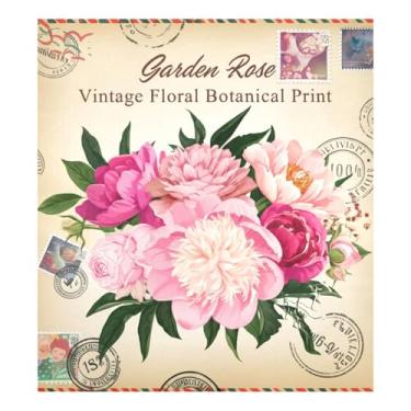 Imagem de Peônias rosas decoração de utensílios de cozinha vintage para decoração de eletrodomésticos de cozinha 58 cm L x 66 cm A