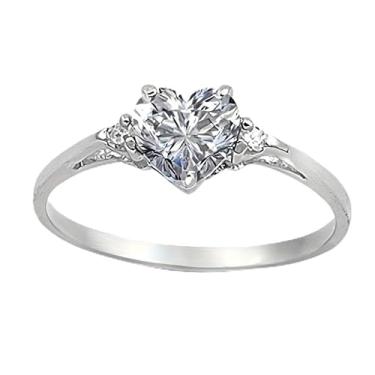 Imagem de Elegante anel de noivado romântico em formato de coração de zircônia para mulheres, casamentos, datas, joias presentes para amantes (várias cores opcionais), 7, Cobre, Zircônia cúbica