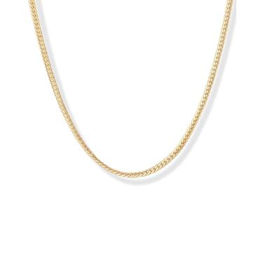 Imagem de PAVOI Corrente plana banhada a ouro 14K à prova d'água, 16+2", Ouro amarelo, Sem Pedra Preciosa